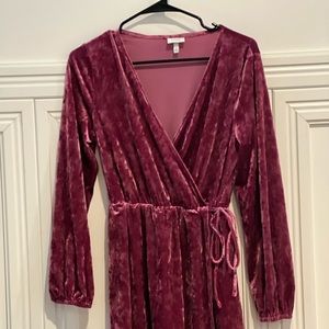 TheGET Mini Wrap Dress Maroon Size Small